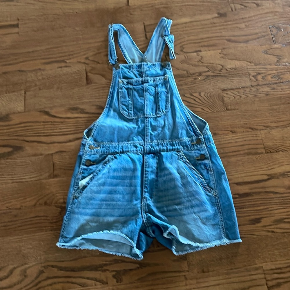 Denim Blue Women's Overall Shorts